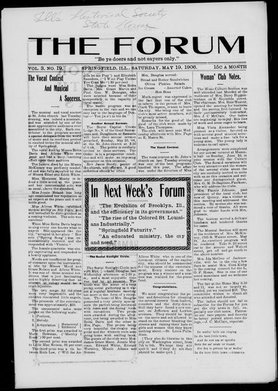 The Forum, May 19, 1906