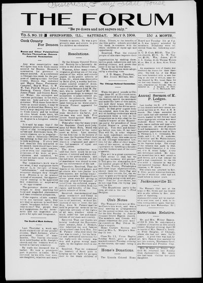 The Forum, May 9, 1908