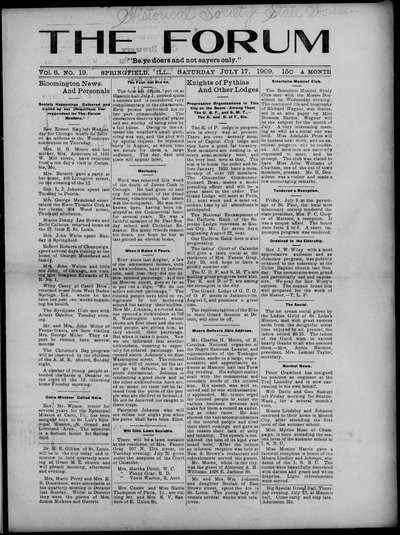 The Forum, Jul 17, 1909