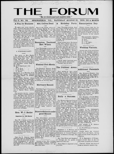 The Forum, Aug 21, 1909
