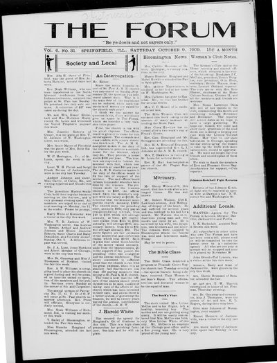 The Forum, Oct 9, 1909