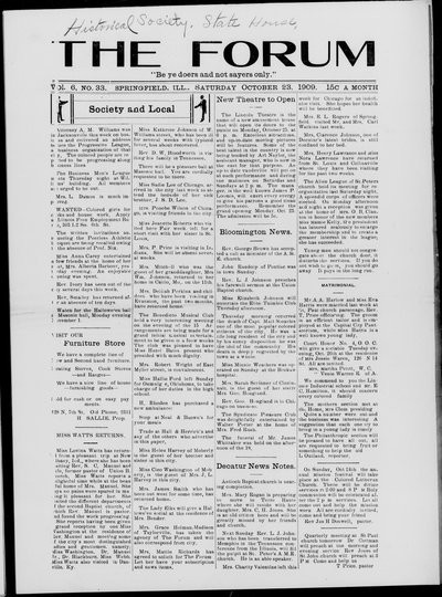 The Forum, Oct 23, 1909