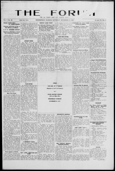 The Forum, Nov 19, 1910