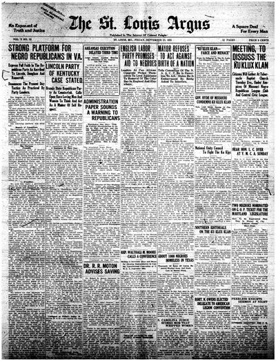 St. Louis Argus, Sep 21, 1921