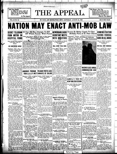 The Appeal, Aug 25, 1923