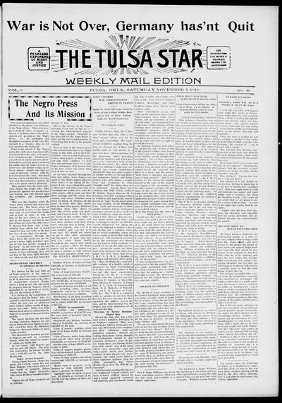 Tulsa Star, Nov 9, 1918