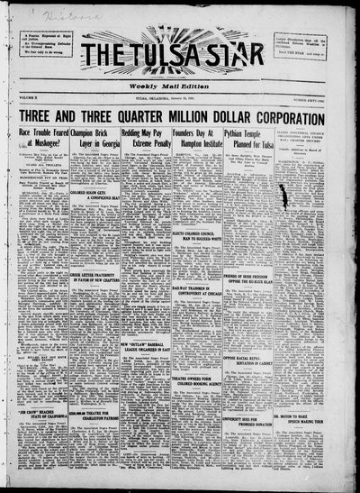 Tulsa Star, Jan 22, 1921