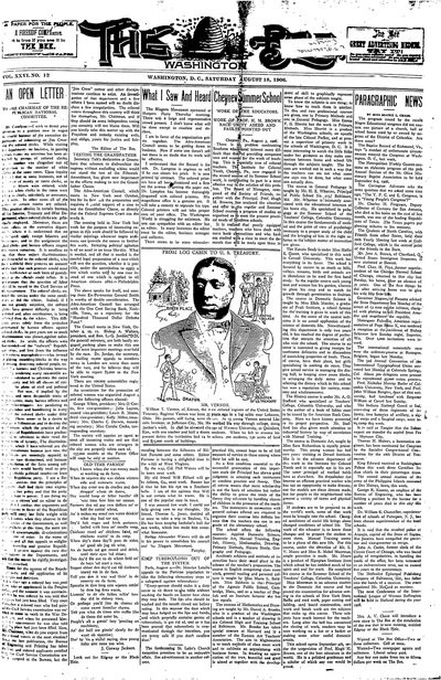 Washington Bee, Aug 18, 1906