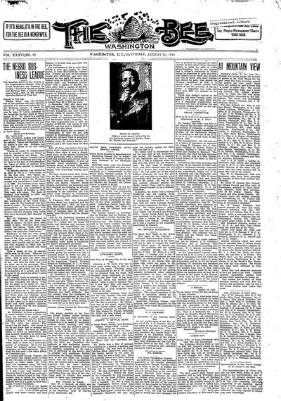 Washington Bee, Aug 21, 1915