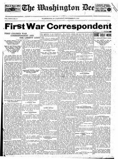 Washington Bee, Sep 21, 1918
