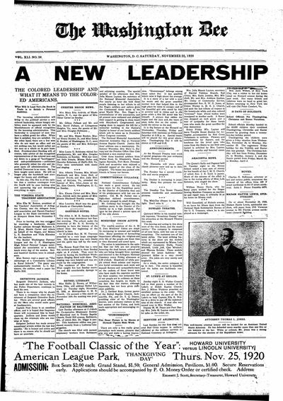 Washington Bee, Nov 20, 1920