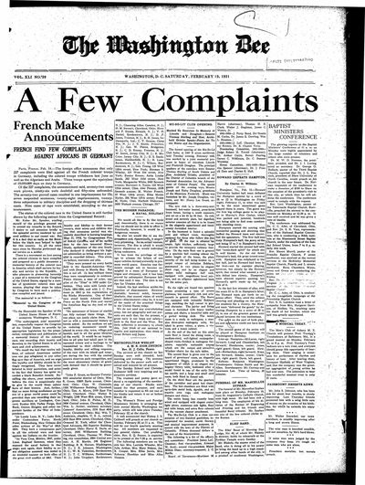 Washington Bee, Feb 19, 1921
