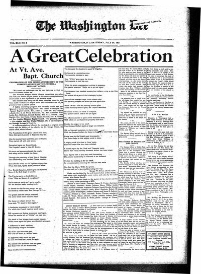 Washington Bee, Jul 30, 1921