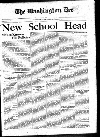 Washington Bee, Sep 17, 1921