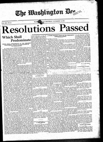 Washington Bee, Nov 12, 1921