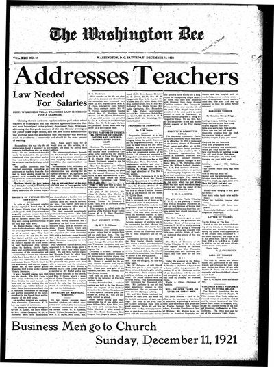 Washington Bee, Dec 10, 1921