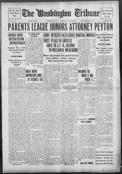 Washington Tribune, Jul 16, 1921