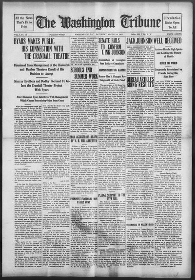 Washington Tribune, Aug 13, 1921