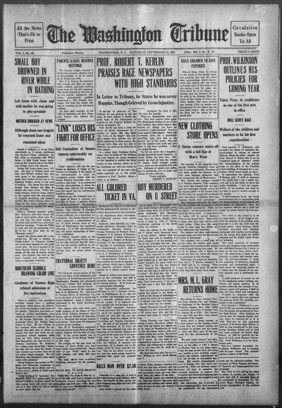 Washington Tribune, Sep 10, 1921