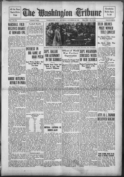 Washington Tribune, Nov 19, 1921