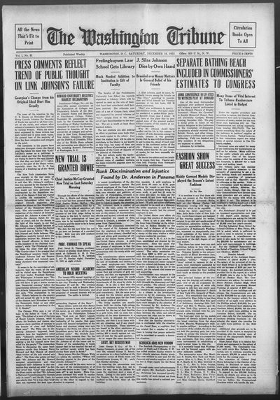 Washington Tribune, Dec 10, 1921