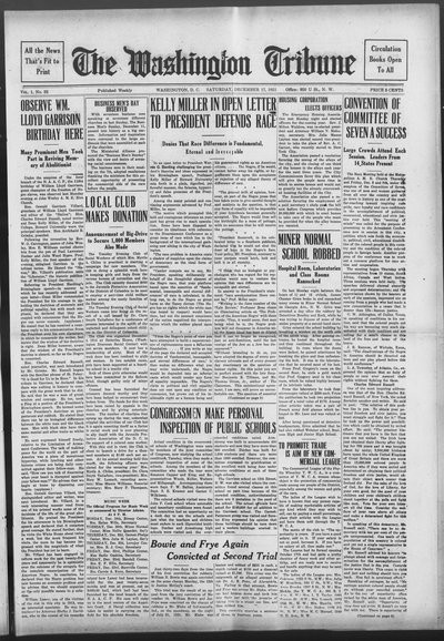 Washington Tribune, Dec 17, 1921