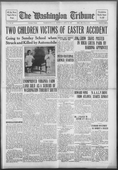 Washington Tribune, Apr 22, 1922