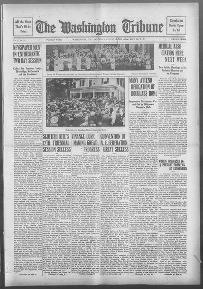 Washington Tribune, Aug 19, 1922