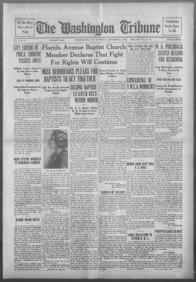 Washington Tribune, Sep 9, 1922