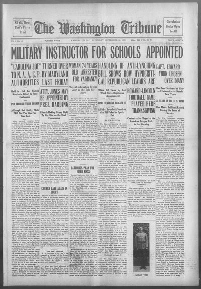 Washington Tribune, Sep 16, 1922