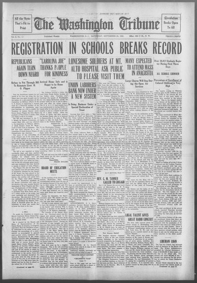 Washington Tribune, Sep 23, 1922