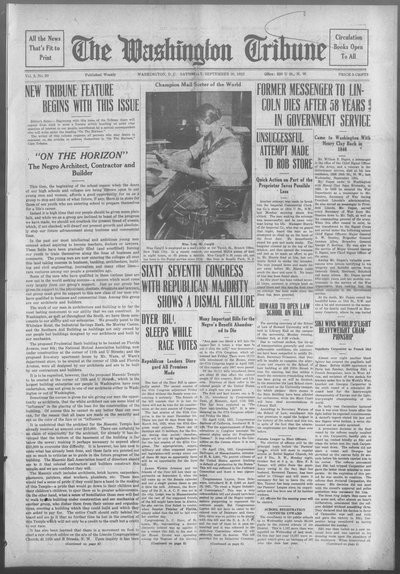 Washington Tribune, Sep 30, 1922