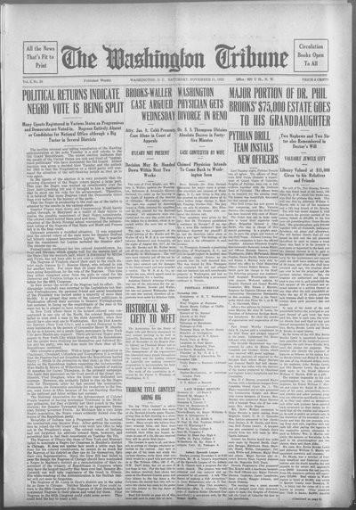 Washington Tribune, Nov 11, 1922
