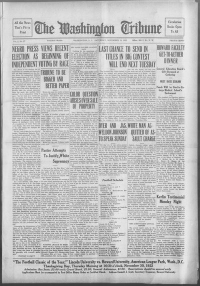 Washington Tribune, Nov 18, 1922