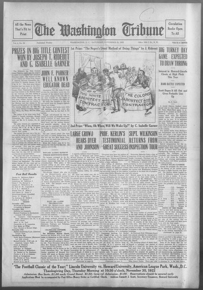 Washington Tribune, Nov 25, 1922