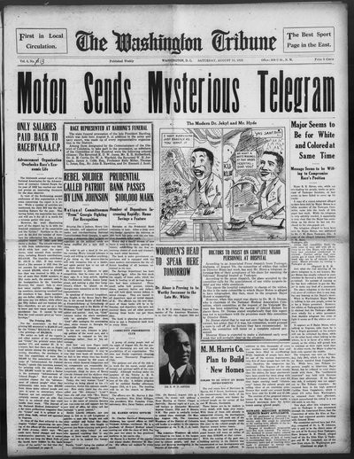 Washington Tribune, Aug 11, 1923