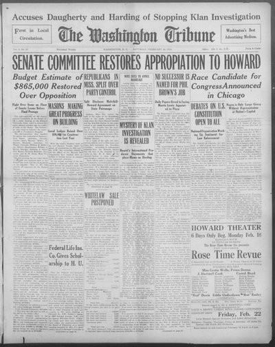 Washington Tribune, Feb 16, 1924