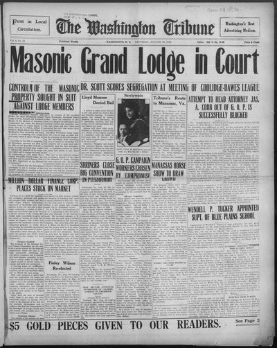 Washington Tribune, Aug 30, 1924