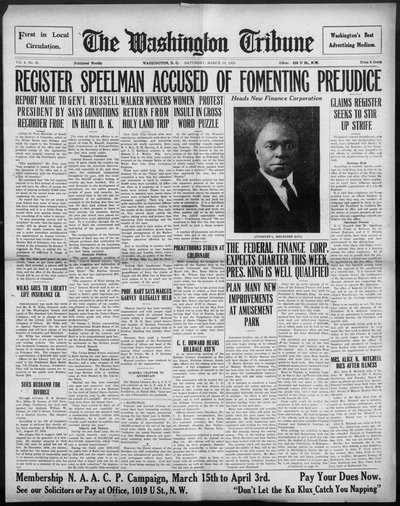 Washington Tribune, Mar 14, 1925
