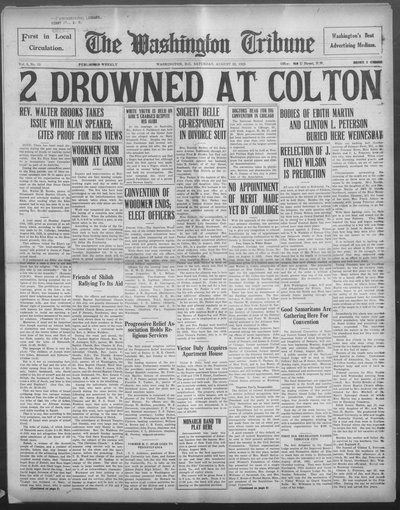 Washington Tribune, Aug 22, 1925