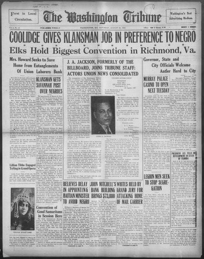 Washington Tribune, Aug 29, 1925