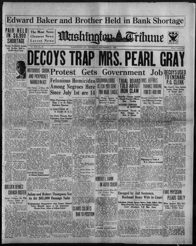 Washington Tribune, Sep 21, 1933