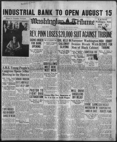 Washington Tribune, Aug 11, 1934