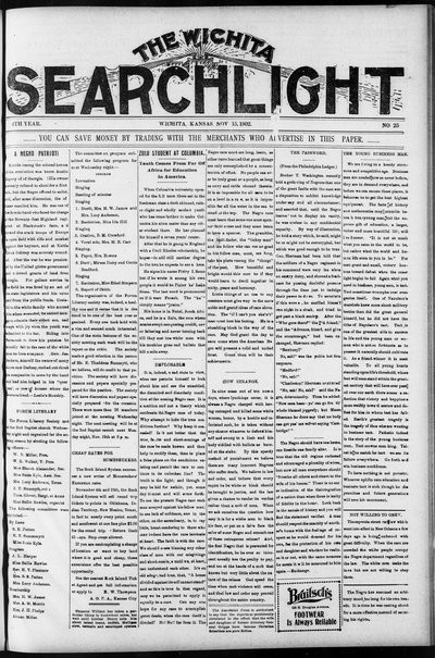 Wichita Searchlight, Nov 15, 1902