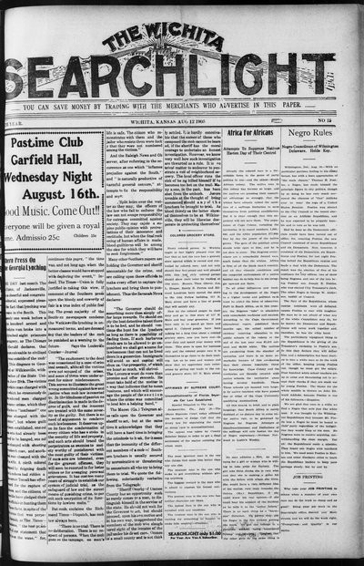Wichita Searchlight, Aug 12, 1905