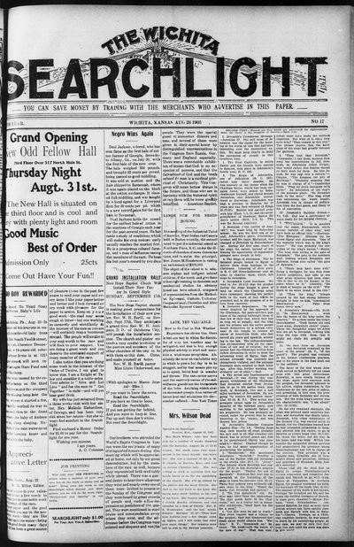 Wichita Searchlight, Aug 26, 1905