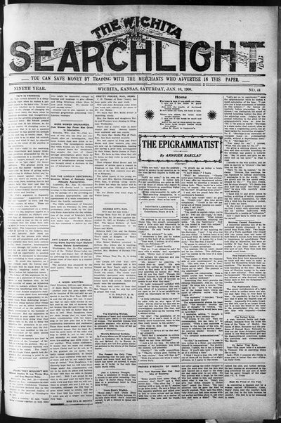 Wichita Searchlight, Jan 18, 1908