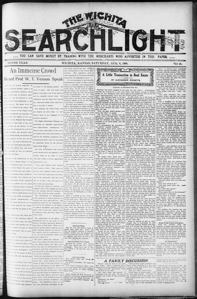 Wichita Searchlight, Aug 8, 1908