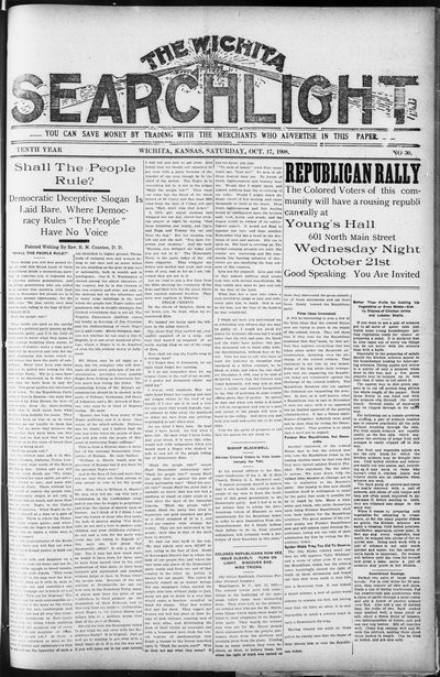 Wichita Searchlight, Oct 17, 1908