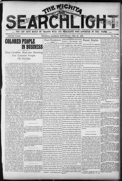 Wichita Searchlight, Feb 20, 1909